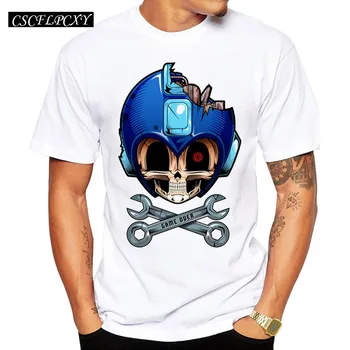 

2019 Men Summer T-Shirt Creative Mega Dead Man Skull Printed Men's Punk Tops Short Sleeve Casual T Shirts