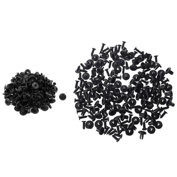 

200pcs Auto Plastic Rivet Bumper Mounting Clip Black - 100 8 mm Hole & 100pcs 7 mm Hole