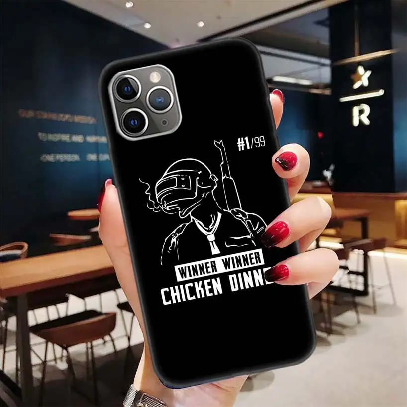 Черный чехол PUBG для Apple iPhone 11 Pro XR 7 8 6 6S Plus X XS MAX 5 5S SE Мягкий силиконовый чехол из ТПУ для телефона