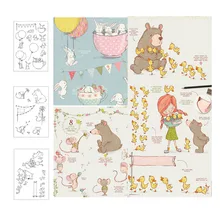 Cute Girl Animals Clear Rubber Stamps Silicone Seal for DIY Scrapbooking Card Making Photo Album Decoration Crafts New Stamps