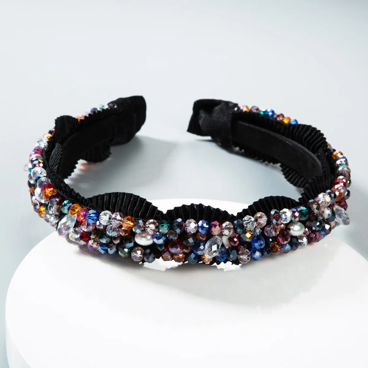 Bohemian hand-stitched beads hairband women multi-color crystal headband dance party travel show hair accessories