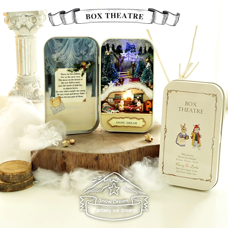 Fantasy ice dream Милая комната Diy кукольная мебель коробка театр DIY Модель Миниатюрные Деревянные Кукольный домик игрушки для детей сельские Примечания подарок - Цвет: Fantasy ice dream