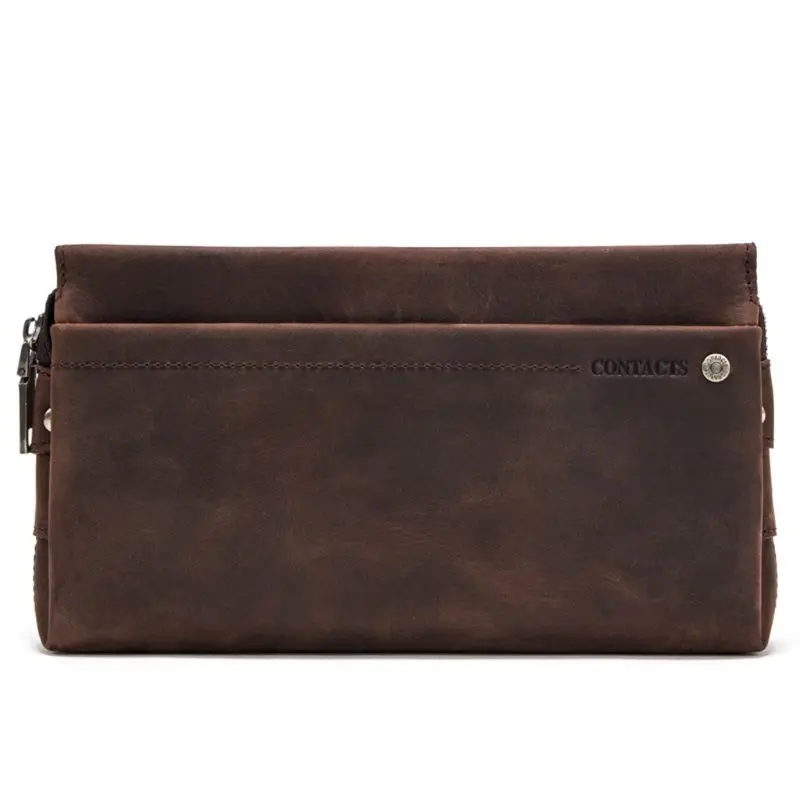 

Man's Genuine Leather Wallet ID Card Holder Long Money Clutch Billfold