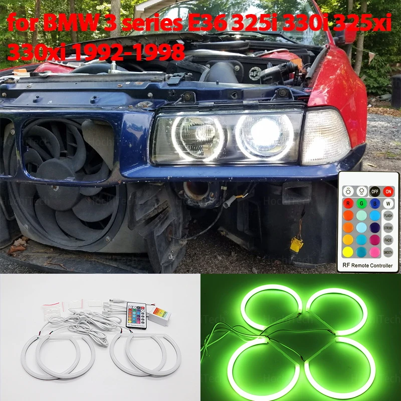 Per Bmw E36 Serie 3 Con Fari Euro 1992-1998 Car Styling Milk 16 Colori Rgb Led Angel Eyes Halo Ring Kit