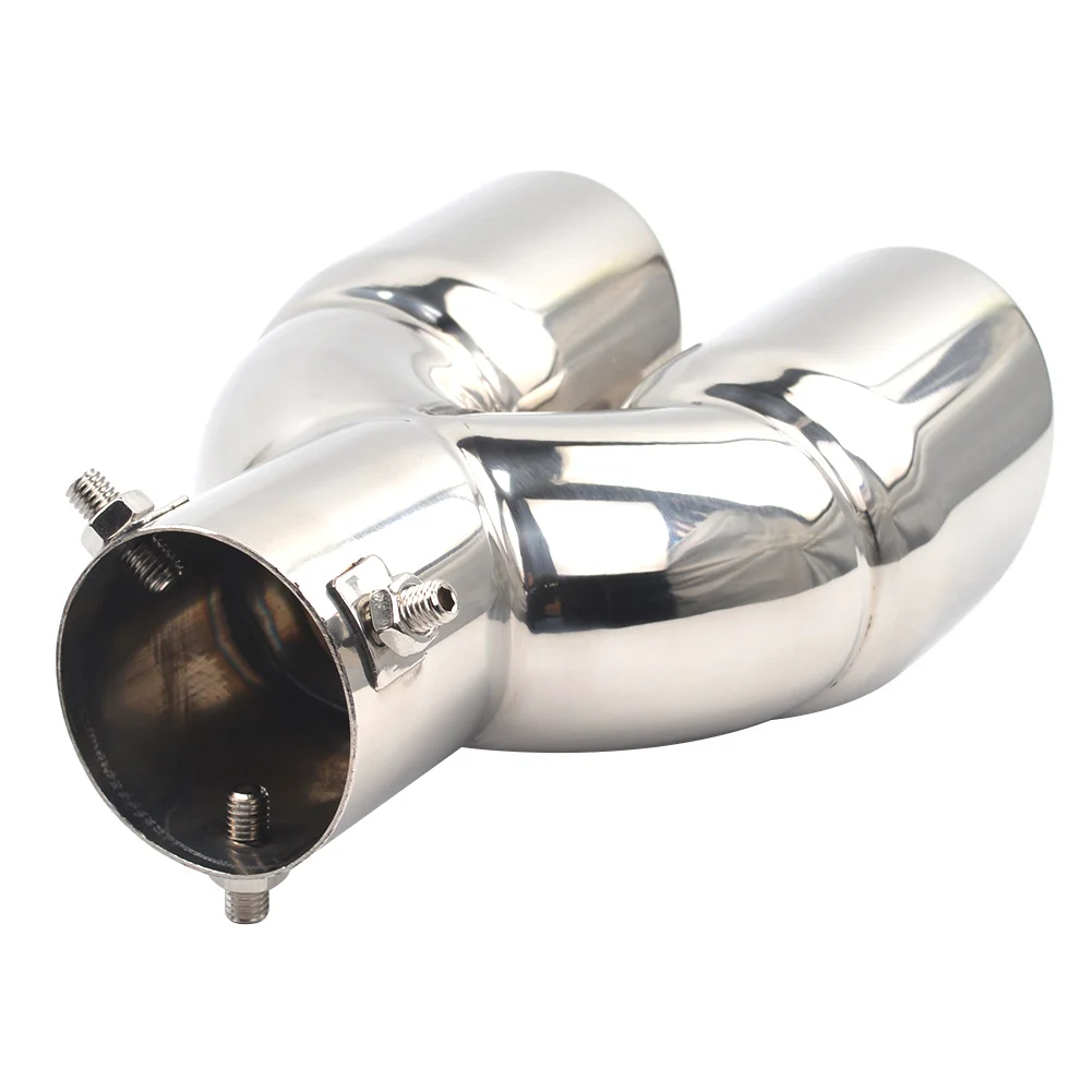 Silenciador De Doble Salida De Acero Inoxidable 63-76 Mm – Terminal De Escape Universal Con Tornillos, Fácil Instalación