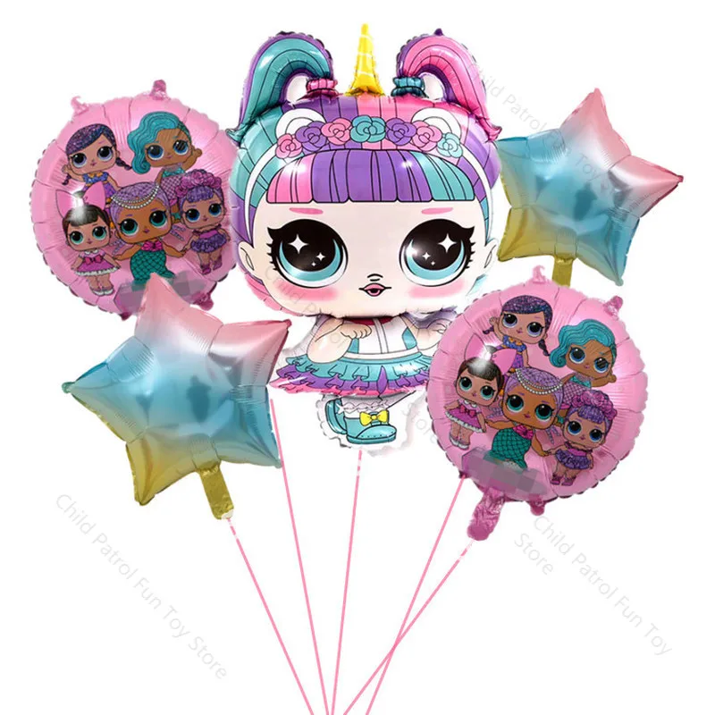 

Original Lol Surprise Dolls Children Girls Happy Birthday Party Decoration Background Aluminum Balloon Toys for Girls Gifts