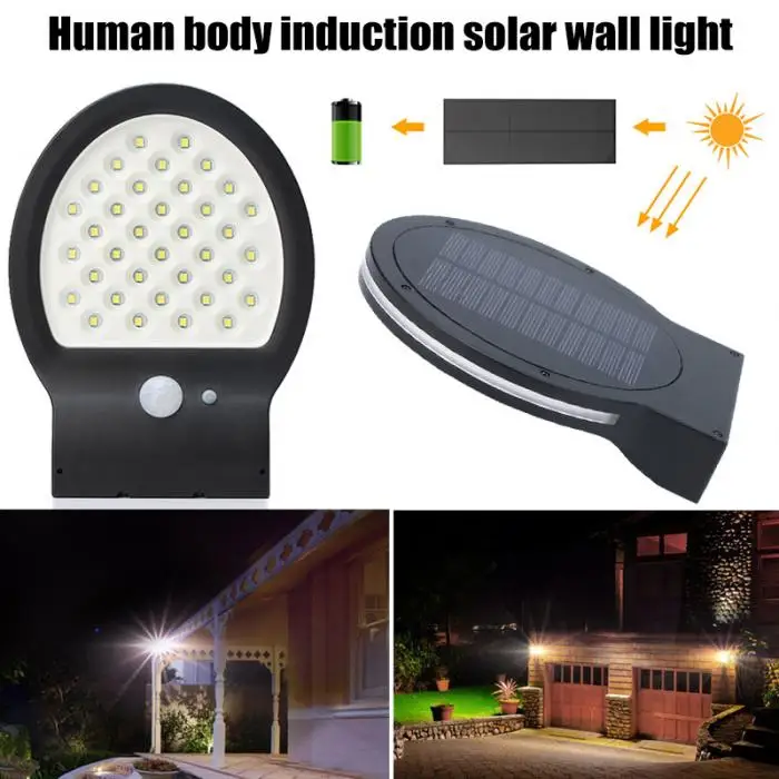 

Solar Powered Lights Super Bright LEDs Motion Sensor Wall Lights for Garage Patio Garden DAG-ship