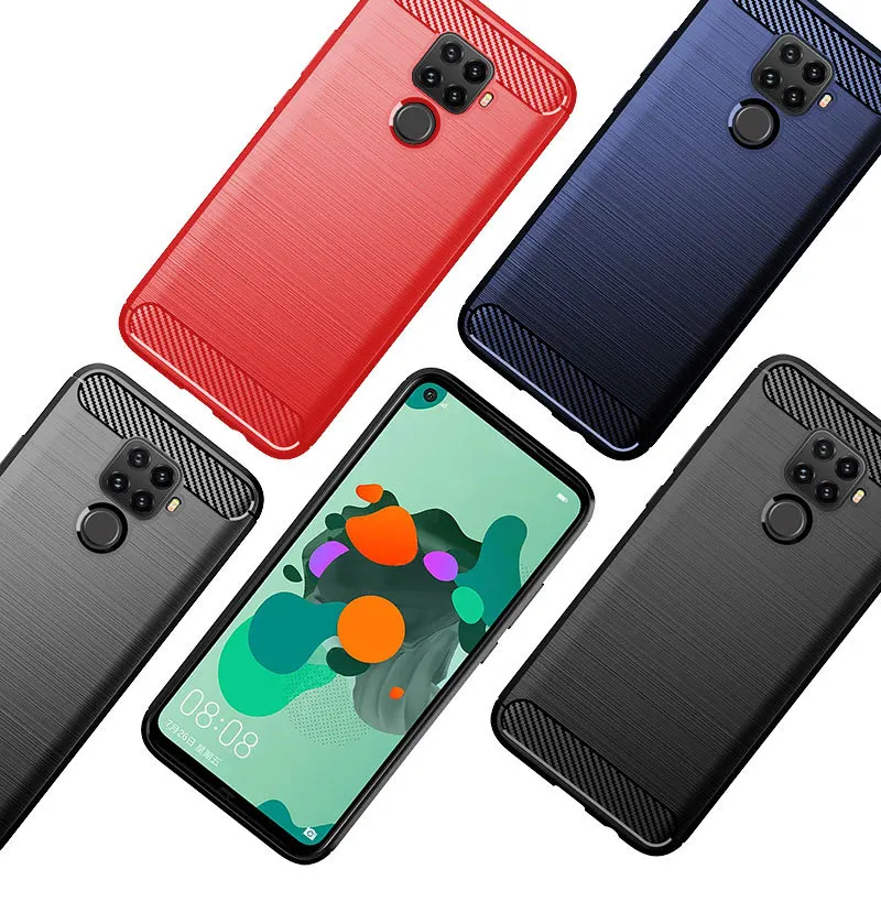 

For Huawei Nova 5i PRO Case Soft Carbon fiber Phone Case For Nova 5 5i Cover Shockproof Bumper case