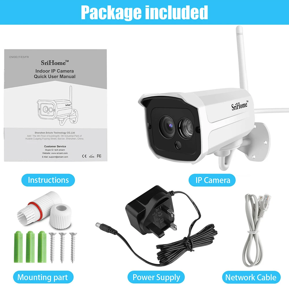 2.0MP 1080P CCTV камера Full HD Водонепроницаемая WiFi ip-камера наблюдения беспроводная уличная камера безопасности ночного видения