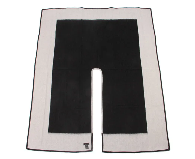 Модный черно-белый плащ, осенне-зимние модели, двухсторонняя двухцветная шерстяная шаль, шерстяная жаккардовая шаль, s