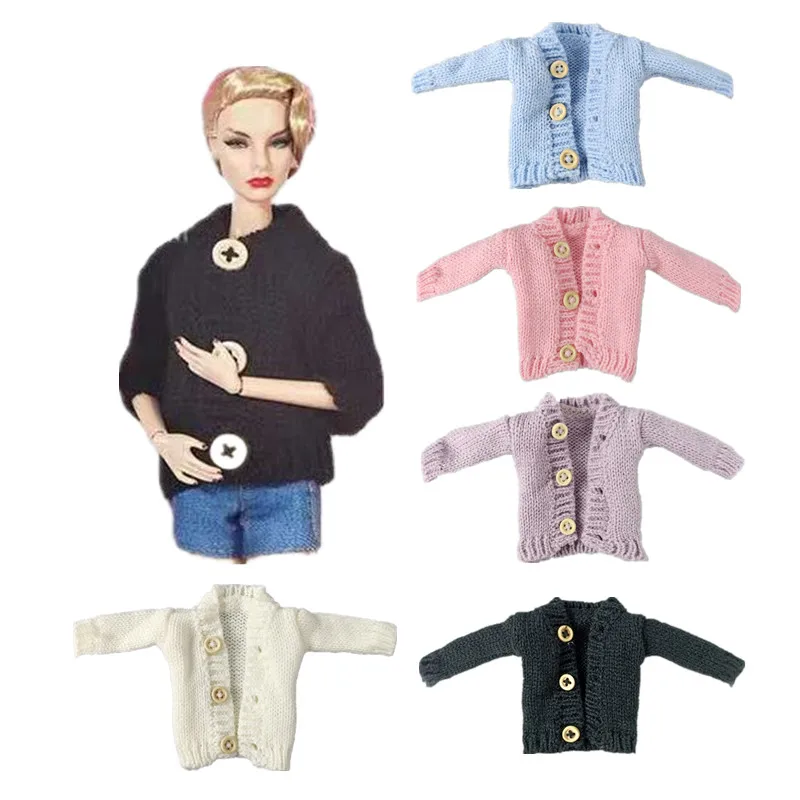 

Одежда для куклы 1/6 BJD для Барби, верхняя одежда, куртка, зимнее пальто ручной работы, вязаный свитер, аксессуары для кукол 11,5 дюйма, детская и...