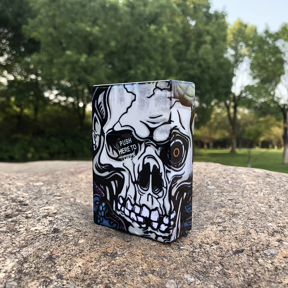 Оригинальный Пластиковый Чехол для сигарет HORNET Модный чехол с рисунком черепа