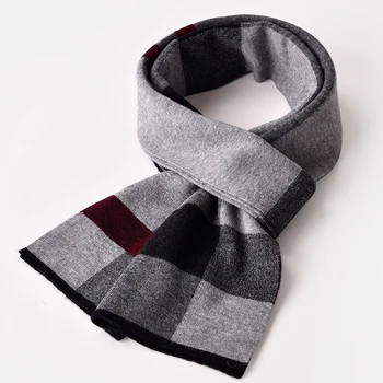 

Men Warm Sheep Wool Scarf For Winter Grey Soft Comfortable 100% Wool Scarves Man
