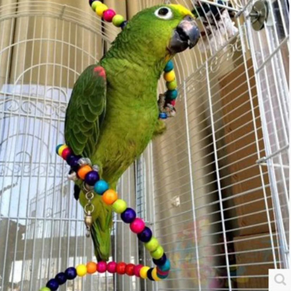 Домашняя лестница для укуса попугая Cockatiel вращающаяся клетка для попугаев подвесная Легкая установка интерьерные деревянные бусины игрушка для птиц