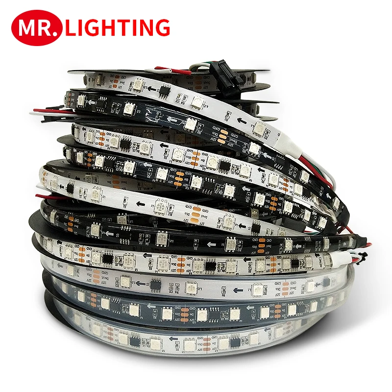 

WS2811 5m/lot Smart Pixel Led Strip; Addressable DC12V 30/48/60leds/m full color WS2811 IC RGB led light strip neon led