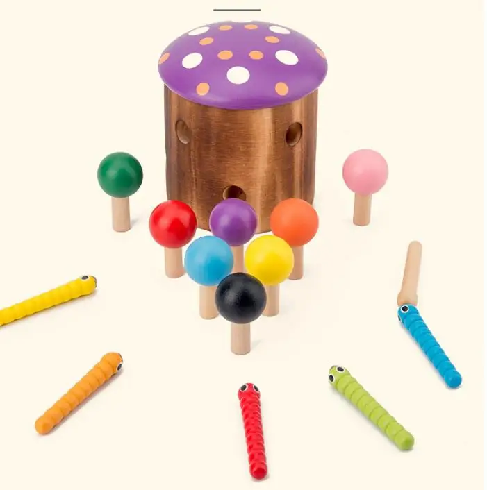 Новые деревянные игрушки montessori гриб и ошибка Охота координации обучающая игрушка для детей