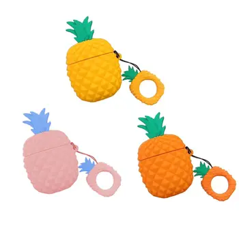 

Simple Pineapple Pattern Soft Silicone Protective Cover Shockproof Case Skin with Lanyard for Airpods 1/2 Charging Box Accessori