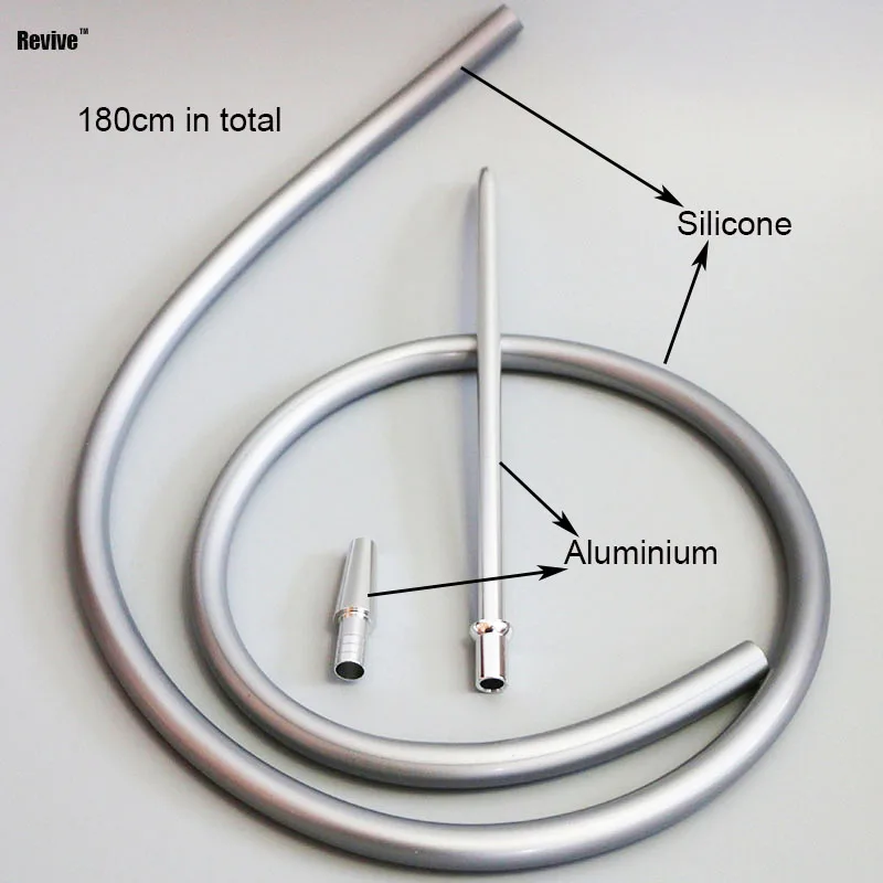 Revive Hookah Hose Narguile Silicone Tube Aluminium Handle Shisha Accessories Chicha Nargile 180cm Smoking Water Pipe Tool Kit