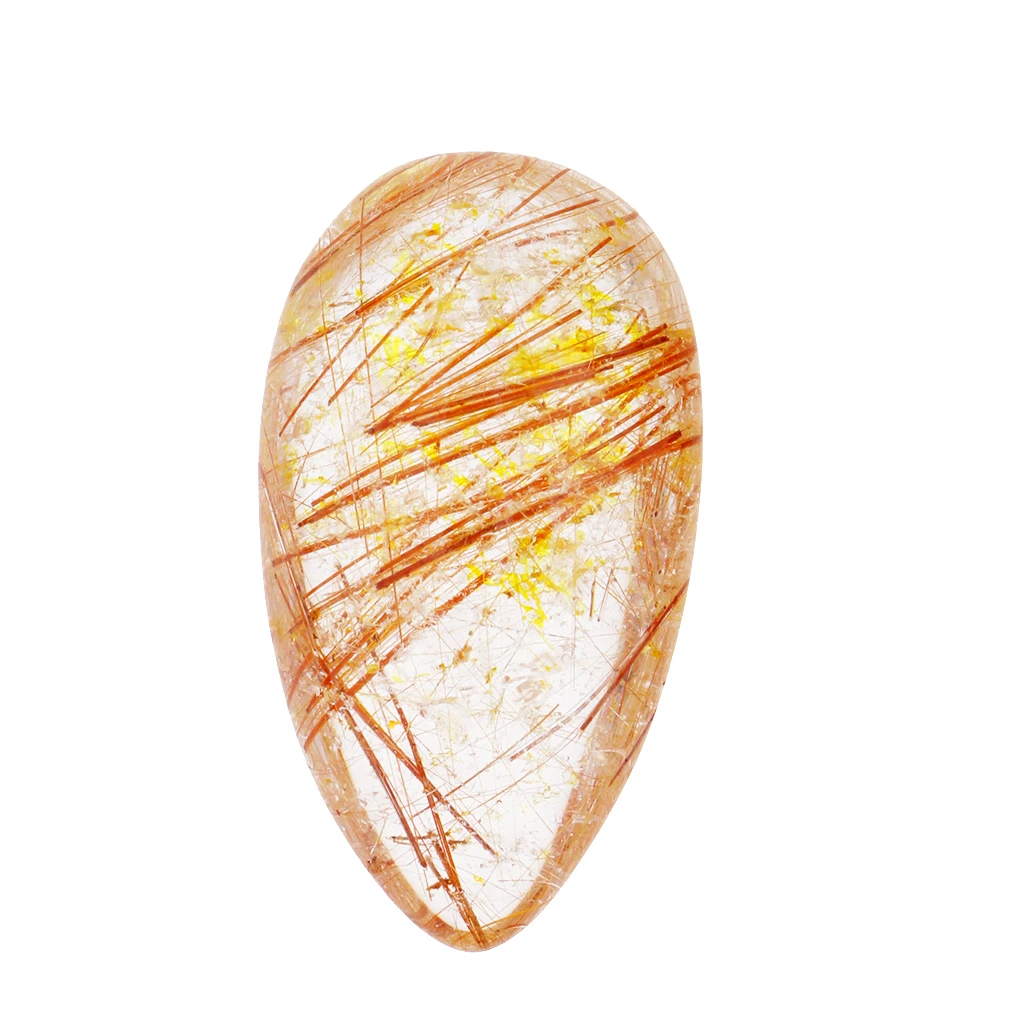 Gold Rutilated Crystal Feng Shui Reiki Gemstone Pendants/ DIY Home Ornaments
