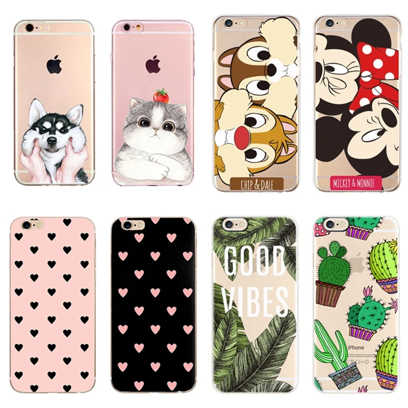 

For iphone 6 6s x xs max xr Case Silicone Soft TPU Ultra Thin Lovely 3D Pattern Phone Cover Cases For ihone 5se 5s 5 7 8 plus