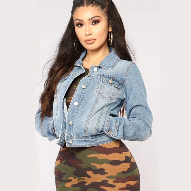 

Spring autumn jeans jacket women loose plus size jacket coat outwear casual solid short jean jacket for ladies clothes BDR817