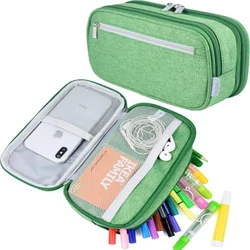 Boîte à crayons d'étudiant multifonctionnelle étui de grande capacité pour fournitures de papeterie scolaire sac de papeterie de câble de données de téléphone portable 