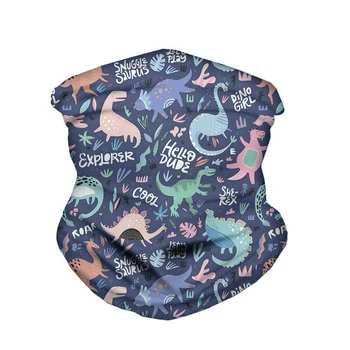 

WHEREISART Kawaii Cute Dinosaur Print High Elastic Headwear Soft Sun UV Protection Headbands Outdoor Multi-use Magic Bandanas