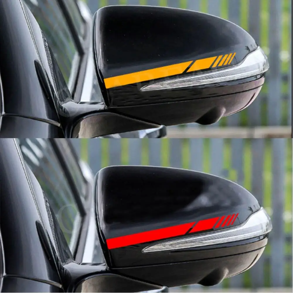 

2X Rearview Mirrior Sticker Rear View Side Mirror Body Stripe Vinyl Sticker Decal DIY Trunk Decals for Benz Golf Universa