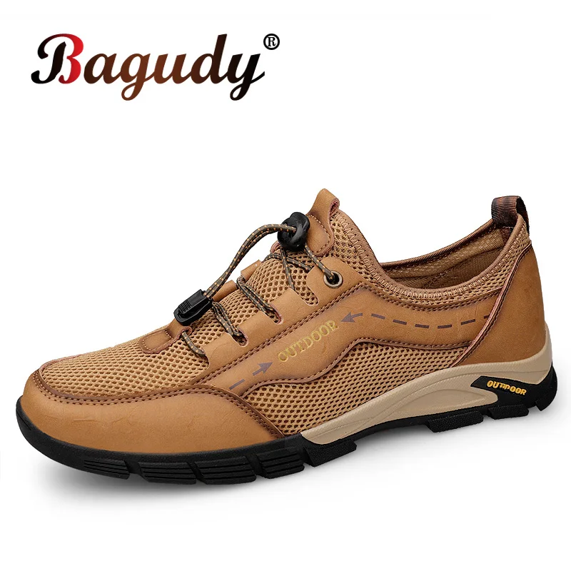 

Мужская повседневная обувь; Кожаные сетчатые дышащие сандалии; Удобные мягкие кожаные кроссовки; Мужская летняя нескользящая обувь; Мужская обувь