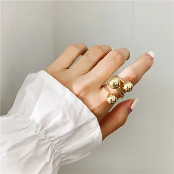 

Trendy Vintage Antique Opening Knuckle Finger Rings Big Ball Ring Statement Rings Women Girls Jewelry Gifts Fashion Accessories