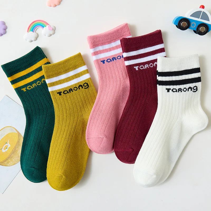 

5Pairs Baby Winter Socks Cartoon Bear Kids Spring and Autumn Pure Cotton Breathable Warm Floor Non-slip Boys and Girls Socks