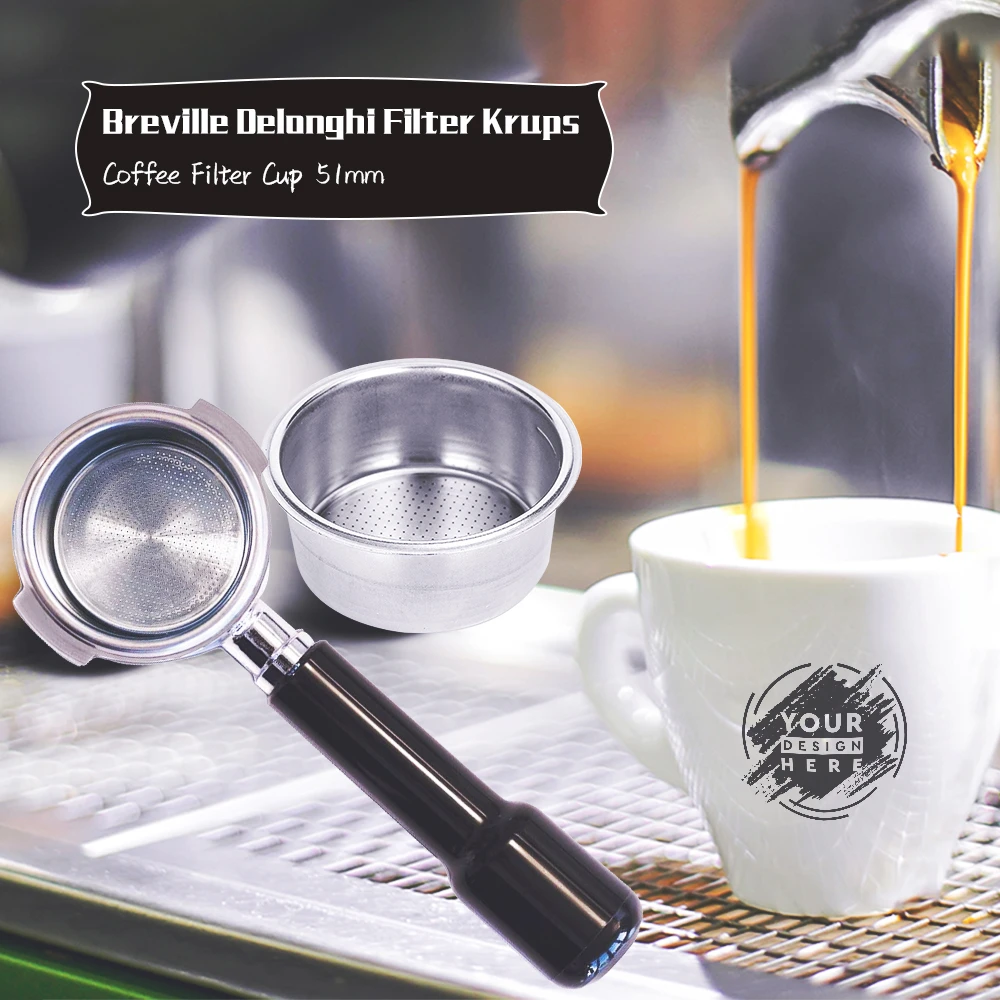 Чашка Фильтра для кофе 51 мм без давления корзина фильтра Breville Delonghi фильтр Krups