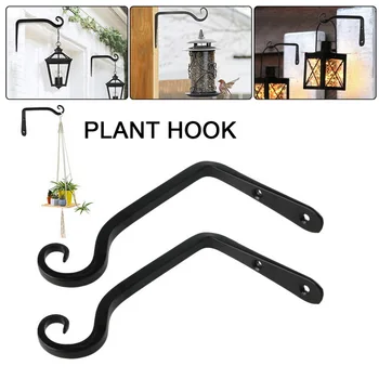 

2Pcs Iron Hanging Plants Brackets Wall Planter Hooks Hanger Trees Wind Chimes Lanterns Outdoor Indoor Patio Lawn Garden