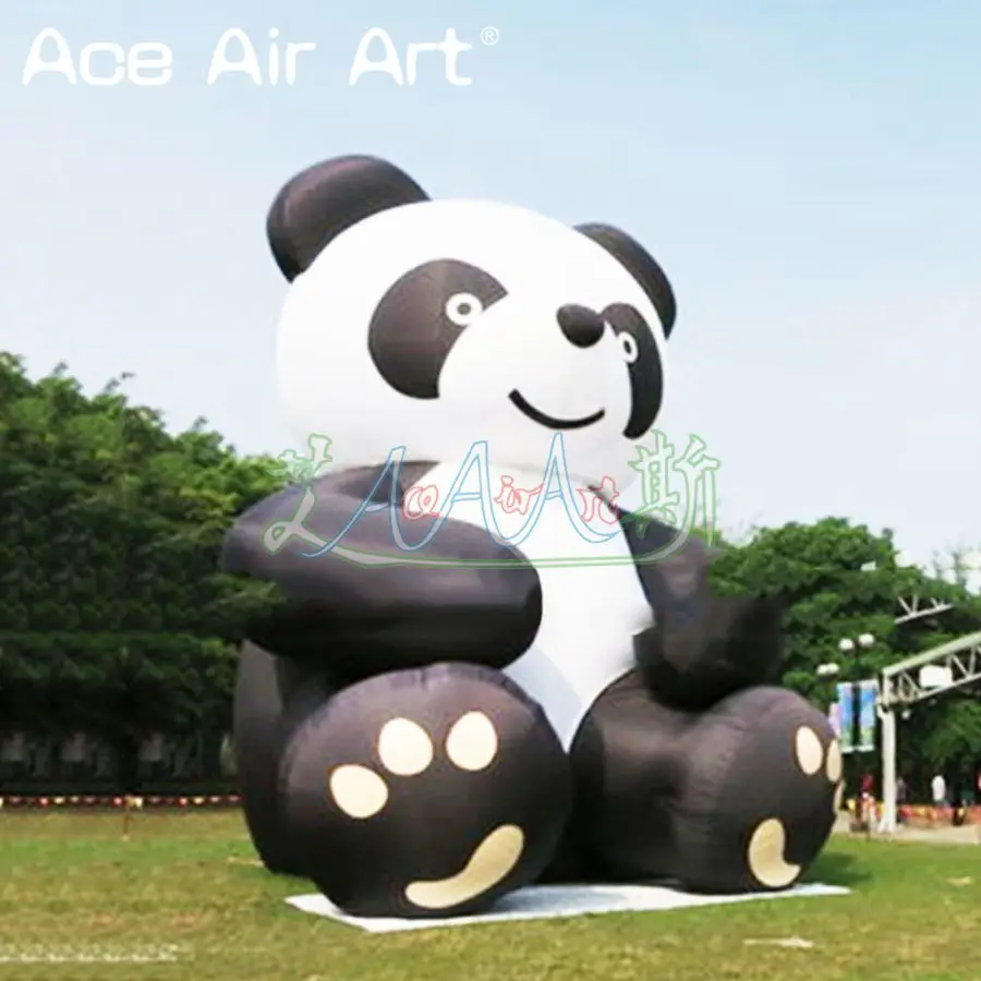 Giant-animal-replica-inflatable-panda-model-bear-cat-with-blower-and-free-shipping-for-Zoo-promotion