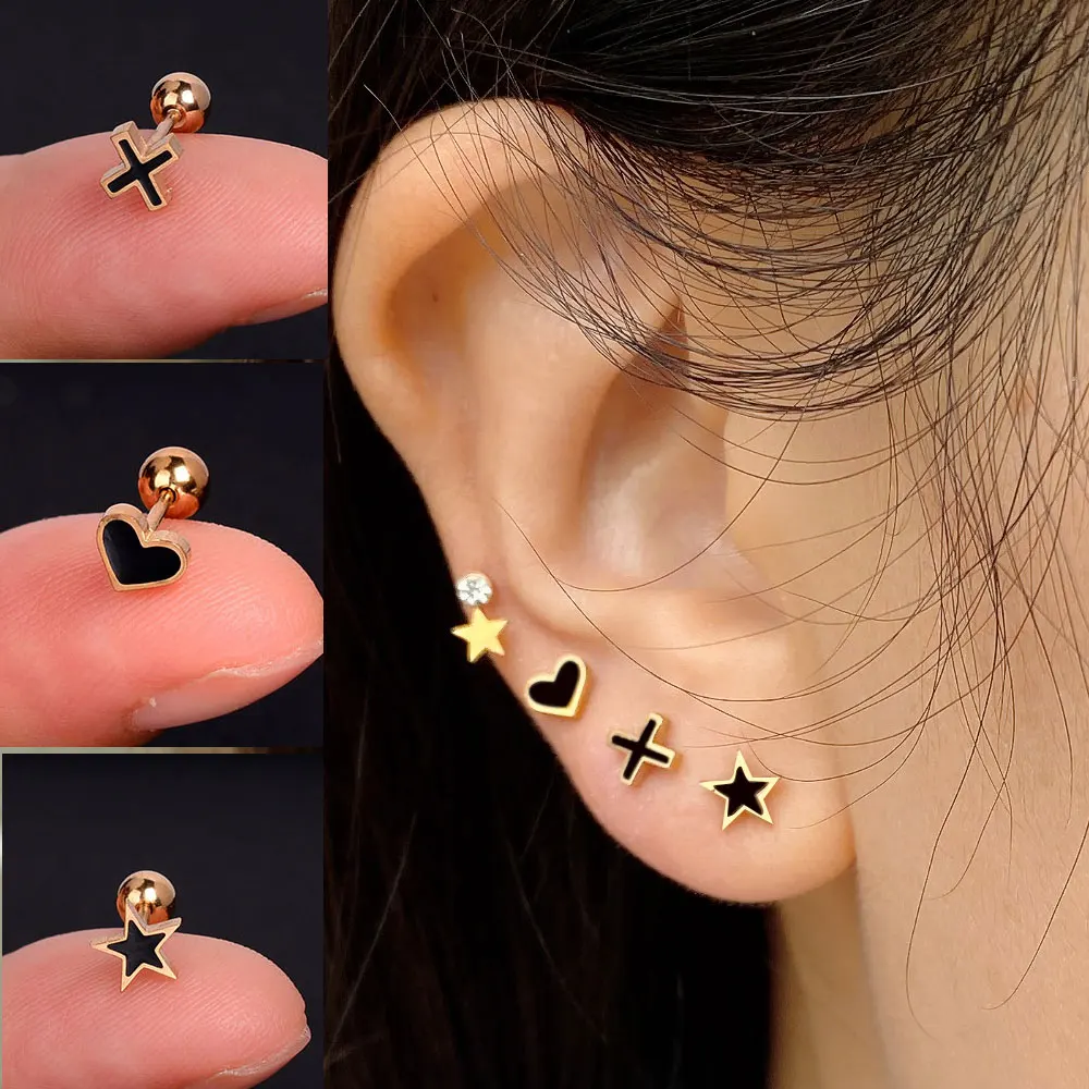 Star Leaves Stainless Steel Cartilage Ear Stud Helix Tragus Piercing Earring