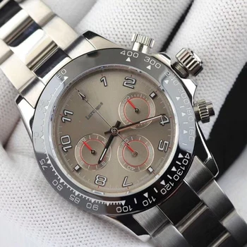 

AAA quality day watch tona automatic self winding watches black bezel stainless steel all small dials works silver watches 16233