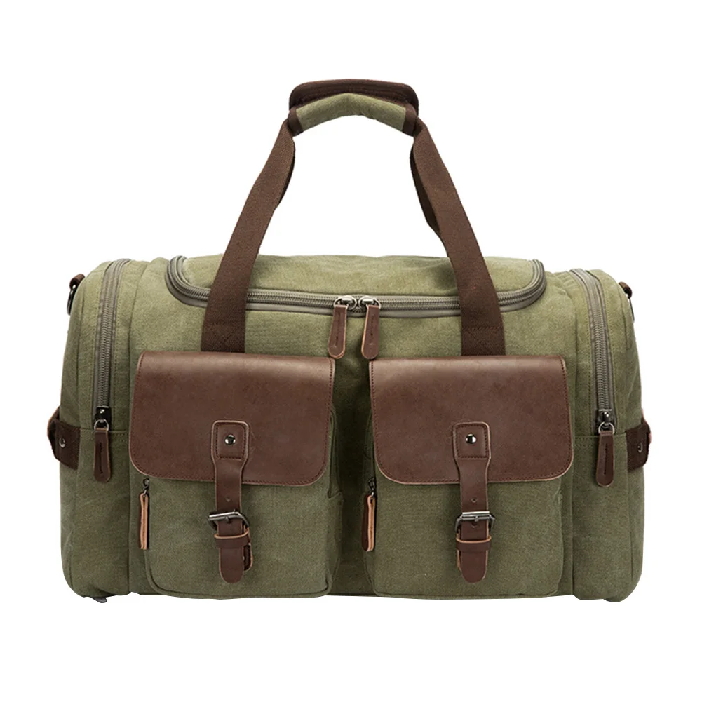 

Handbags Waterproof Large Capacity Travel Solid Multi Pockets Storage Wear Resistant Single Shoulder Portable Canvas Duffle Bag