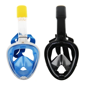 

Swimming Diving Snorkeling Full Face Mask Surface Scuba For Gopro L/XL Black & S/M Blue 2 Sets