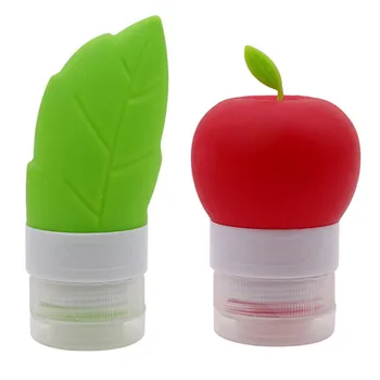 

1PC New Arrivals Leaf Apple Shape Leak Proof Travel Bottles For Liquid Toiletries High Quality Silicone Travel Bottles Set