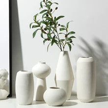 Современные Простые креативные вазы для гостиной с цветами, украшение для домашнего интерьера, украшение в скандинавском Европейском стиле, керамическая декоративная ваза FF80O