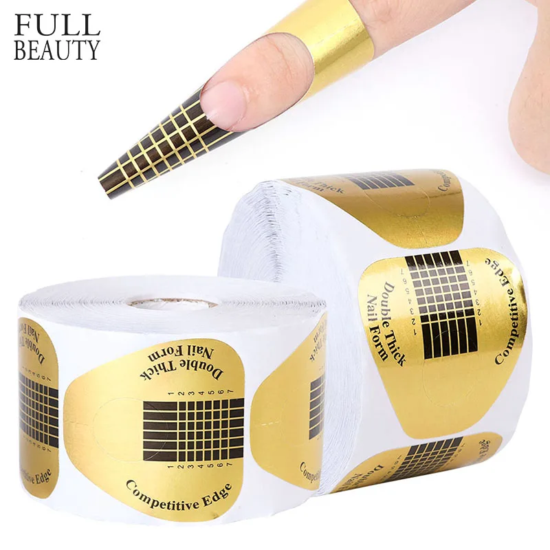 

10/50/500pcs French Manicure Nail Form Sticker Acrylic Gel Tips for Nail Art Extension Builder Guide Stencils Nail Styling Tools CHNJ071-1