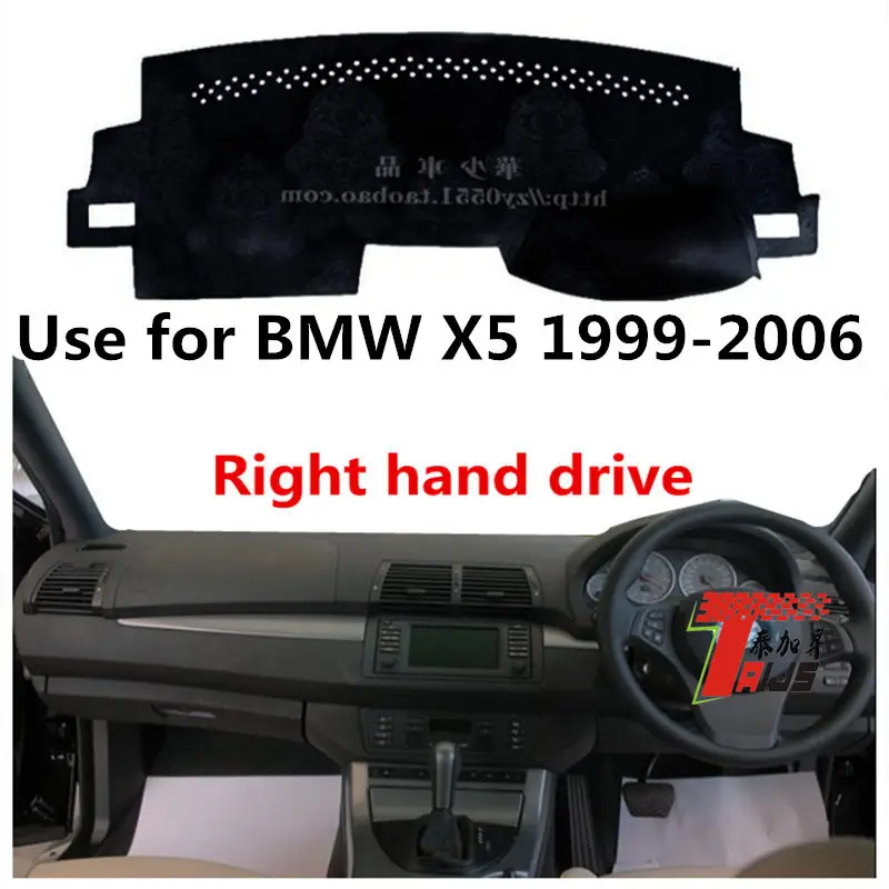 

Коврик Taijs для приборной панели автомобиля из полиэфирного волокна с левым рулем, 3 цвета, для BMW X5 1999 2000 2001 2002 2003 2004 2005 2006