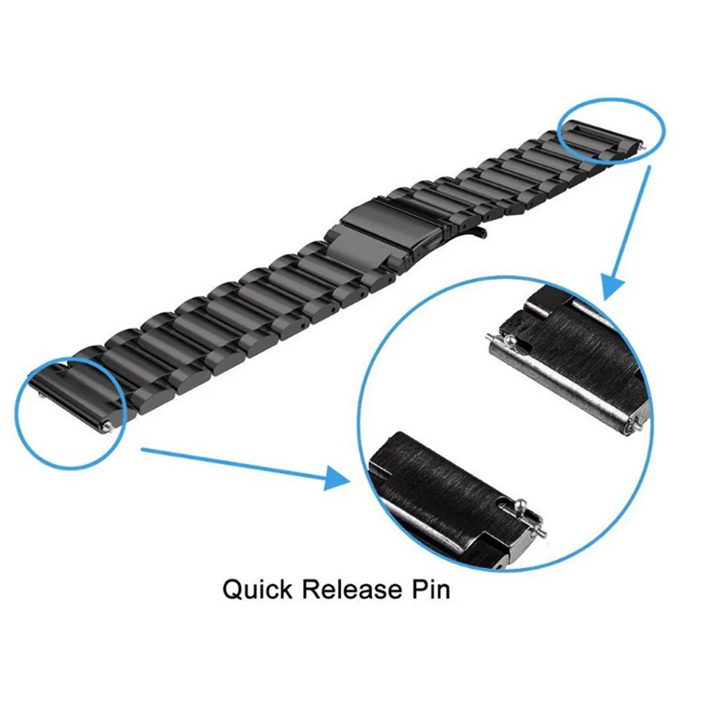 Ремешок для часов из нержавеющей Стали Быстросъемный ремешок для Ticwatch Pro ремешок для часов для samsung gear S3 Frontier/Galaxy Watch 46 мм