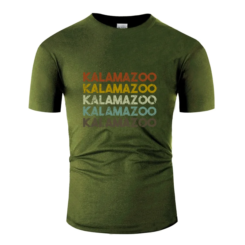 Повседневная Ретро футболка с принтом kalamazoo michigan,, футболка унисекс для отдыха, круглый воротник, короткий рукав, большой размер S~ 5xl, топ, футболка