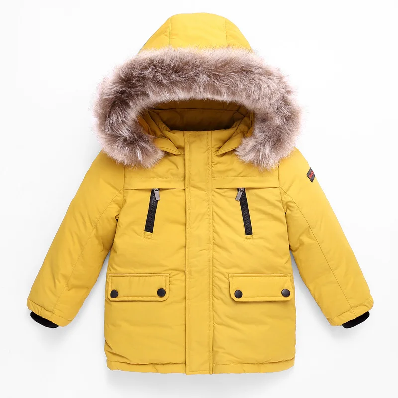 

JOYINPARTY Children's Winter Jackets Boys Duck Down Jackets For Boys Fur Collar Warm Kids Girls Down Outerwear Coat 4-12T