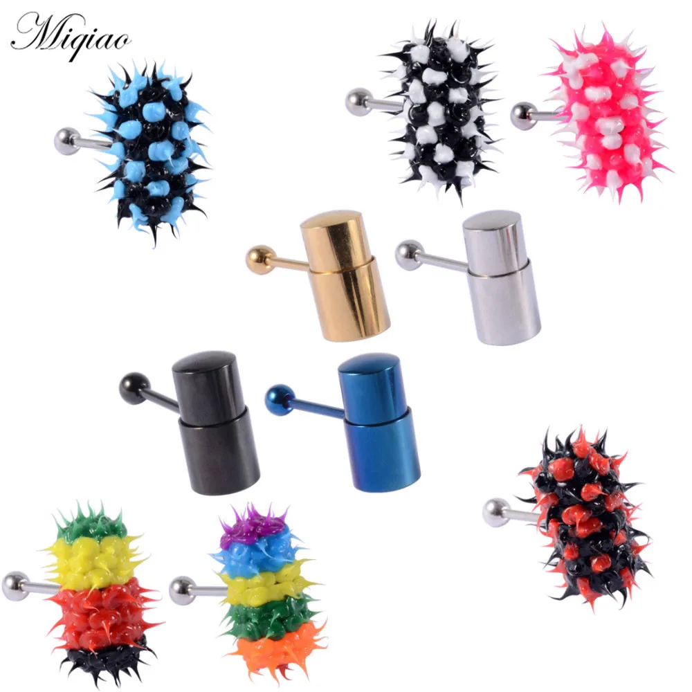 

Miqiao 1pcs Hot New Product Silicone Stainless Steel Vibration Tongue Nail Body Piercing Jewelry