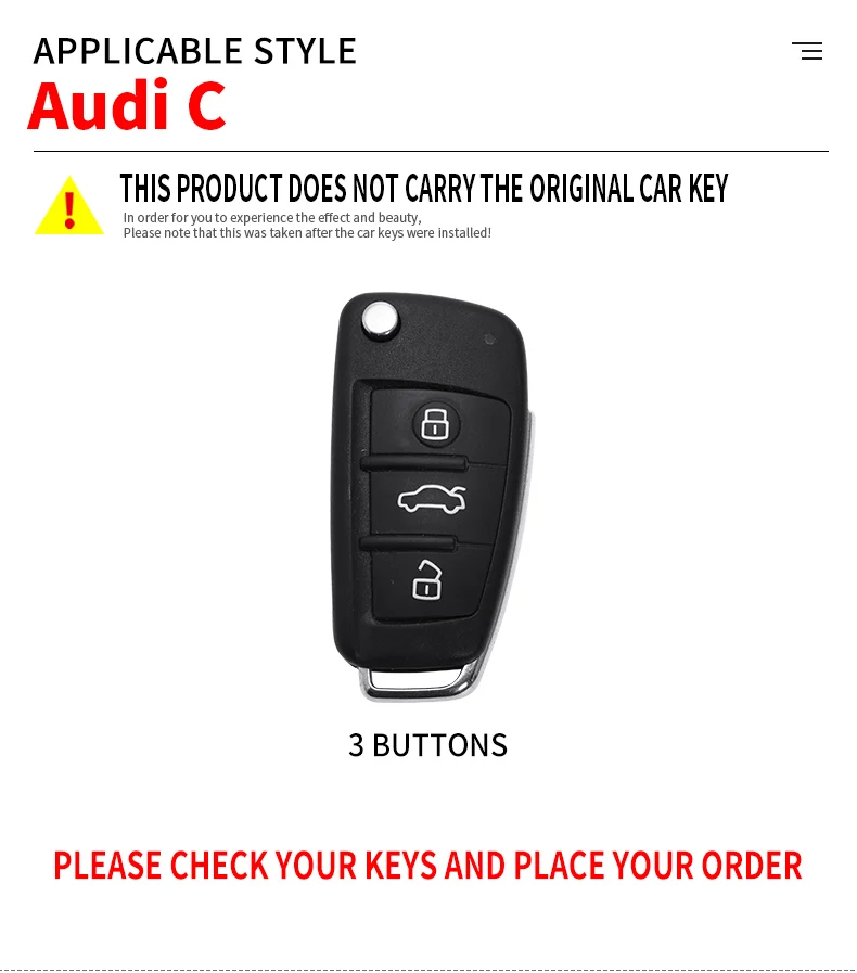 In Lega di zinco Custodia/cover per Chiave/telecomando Per Audi A3 A4 A5 C5 C6 8L 8P B6 B7 B8 C6 RS3 Q3 Q7 TT 8L 8V S3 Accessori 12 In Lega di zinco Custodia/cover per Chiave/telecomando Per Audi A3 A4 A5 C5 C6 8L 8P B6 B7 B8 C6 RS3 Q3 Q7 TT 8L 8V S3 Accessori - H40f48317b0f642cf80f5ae038c310bc2G