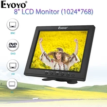 Eyoyo EM08B 8 дюймов портативный мини ТВ монитор TFT ЖК-экран 1024x768 дисплей с VGA BNC HDMI для монитор для видеонаблюдения