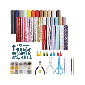 

Earrings Making Kit Faux Leather Cut Molds Pliers DIY Accessories A5 Size Home Gifts Tools Jewelry Materials For Beginners