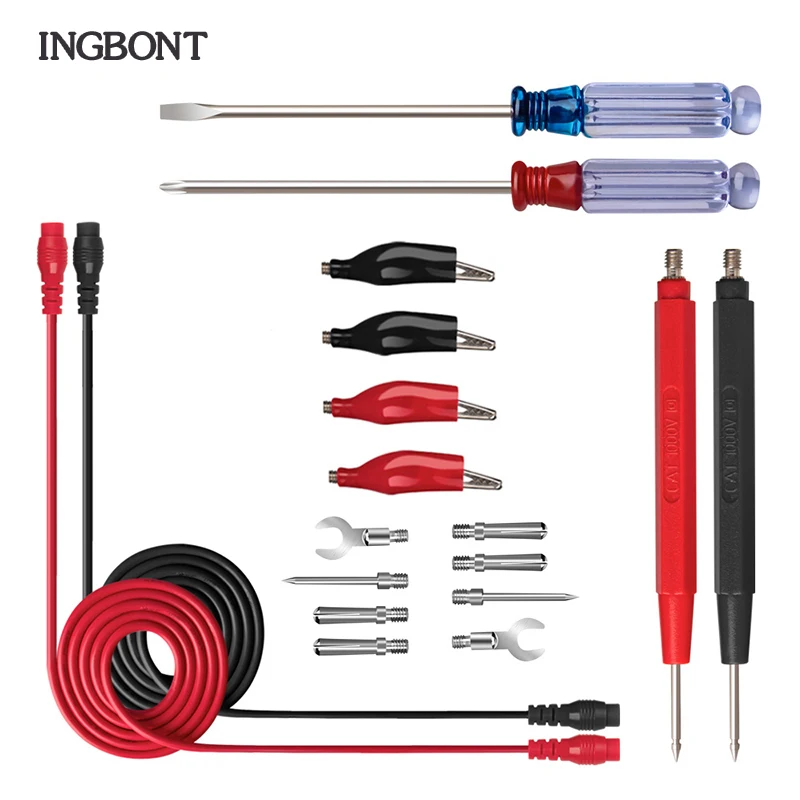 

INGBONT 1000V 10A 20A Multi-function Multimeter Test Wire Kit Needle Tip Test Lead Digital Multimeter Probe Feeler Pen Cable